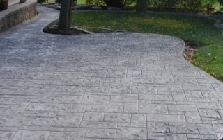 Gray stamped concrete patio