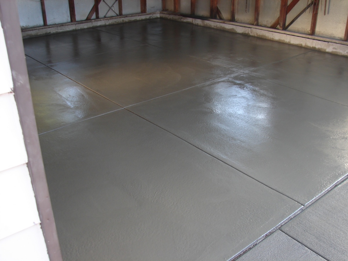 new concrete garage slab project