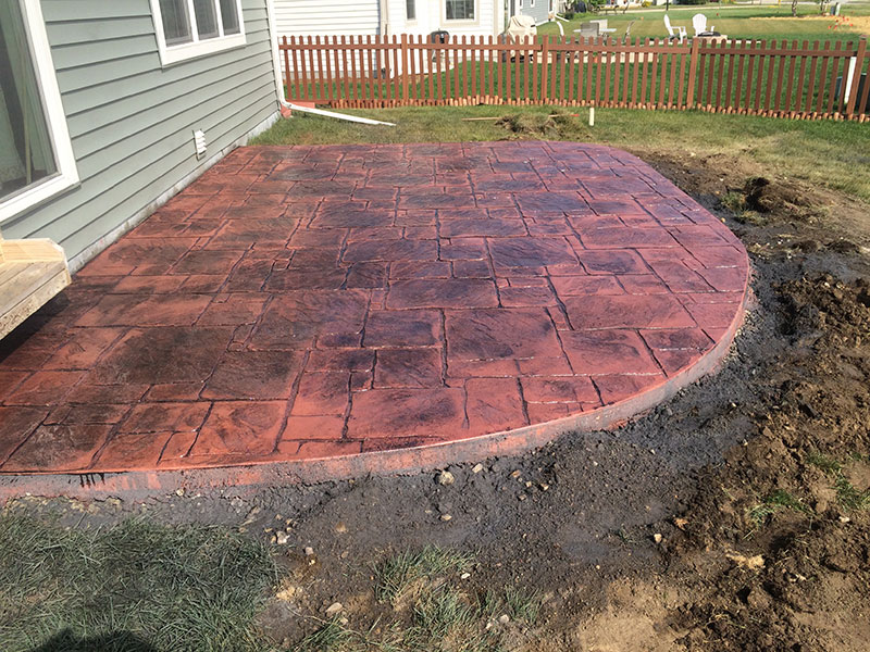 west bend decorative concrete patio project