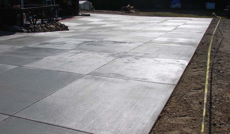 New concrete parking lot