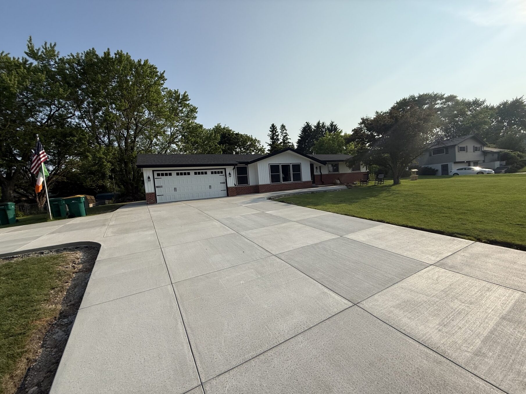 Completed concrete driveway at the Germantown home